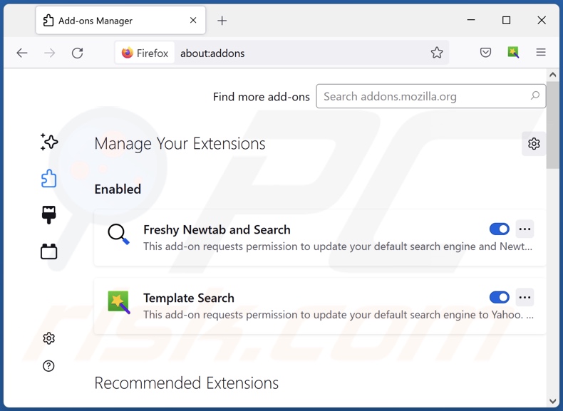 Suppression des extensions Mozilla Firefox liées à search.nstart.online