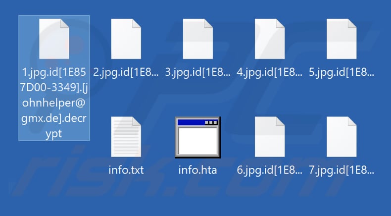 Fichiers cryptés par le rançongiciel Decrypt (extension .decrypt)