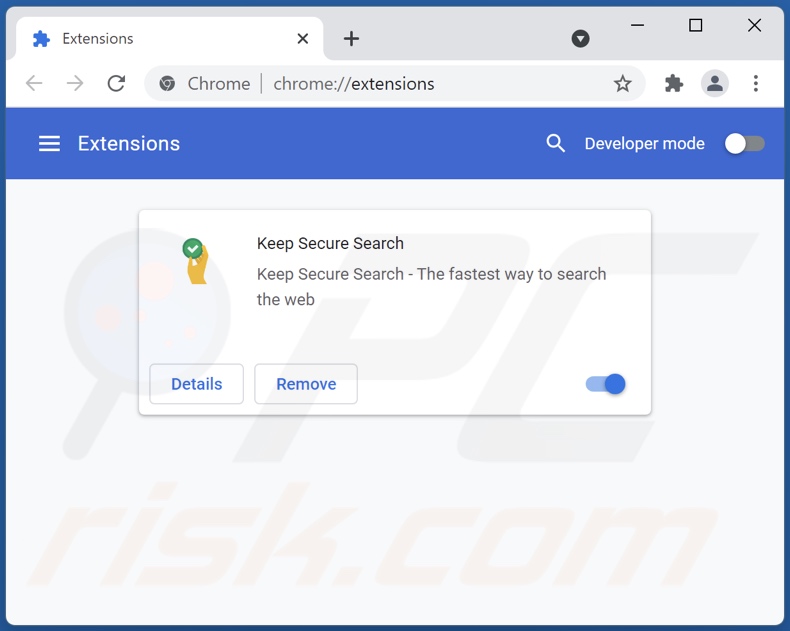 Suppression des extensions Google Chrome liées à keepsecuresearch.com