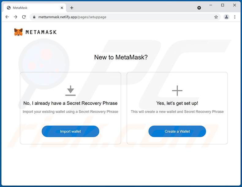Site de phishing sur le thème de MetaMask (2022-05-09)