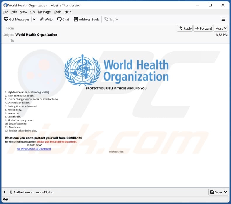 e-mail de rat nerbian utilisé pour la distribution de logiciels malveillants