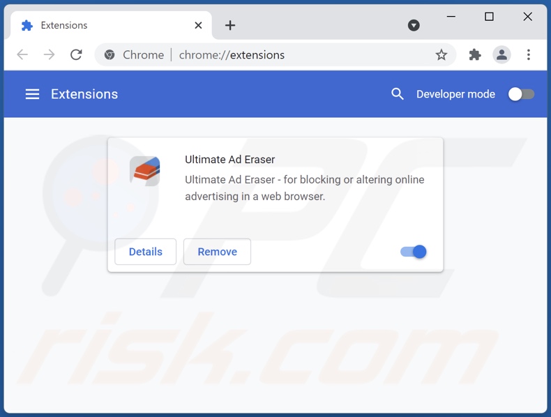 Suppression des publicités Ultimate Ad Eraser de Google Chrome étape 2