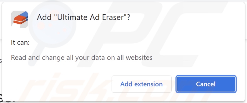 Adware Ultimate Ad Eraser demandant des autorisations