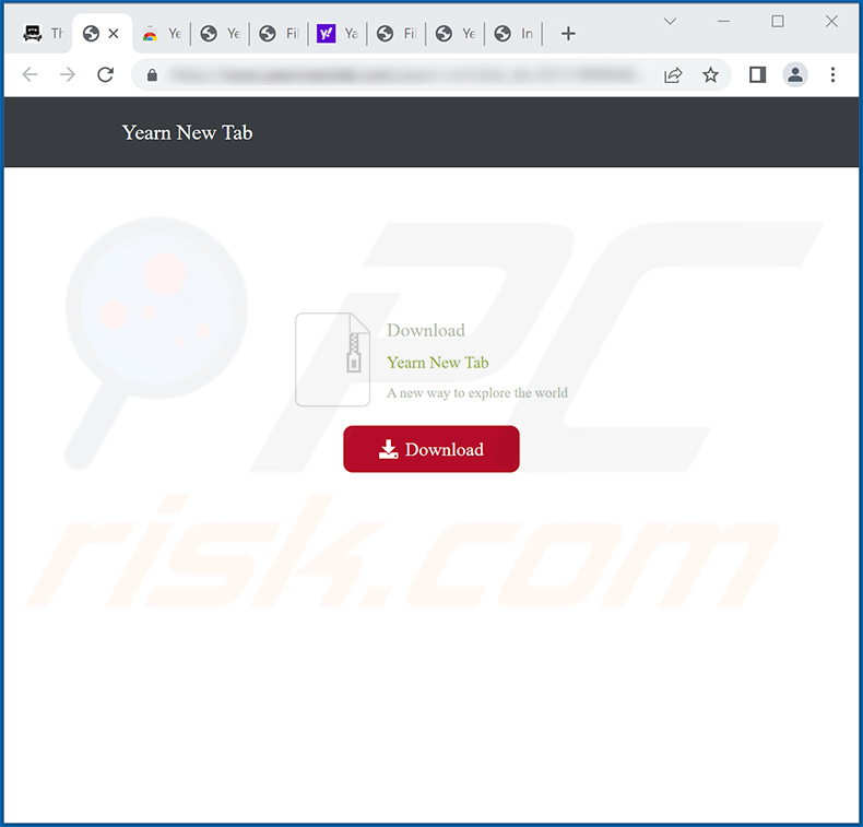 Website used to promote Yearn New Tab browser hijacker