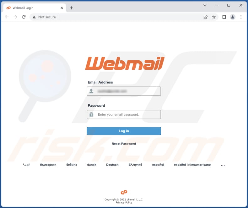 votre boîte aux lettres est une page de phishing d'escroquerie par e-mail obsolète