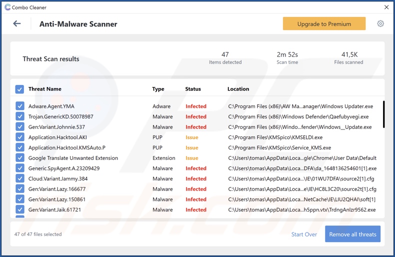 CryptoWallet Address Remplacement des exemples de détection de logiciels malveillants