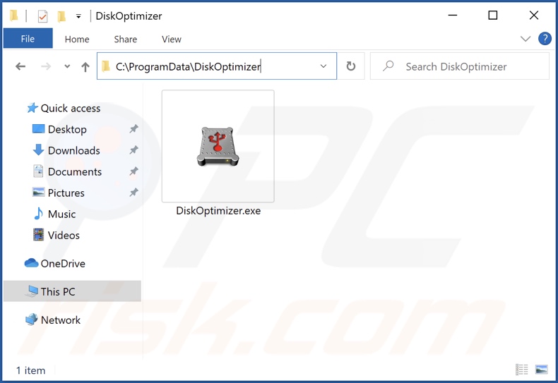 Dossier d'installation des logiciels malveillants DiskFresh