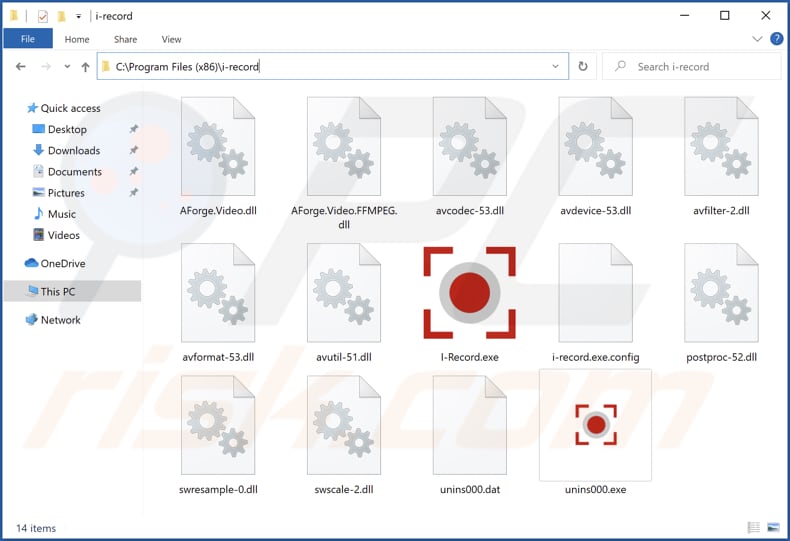 dossier d'installation d'applications indésirables i-record