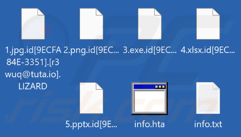 Fichiers cryptés par le rançongiciel LIZARD (extension .LIZARD)