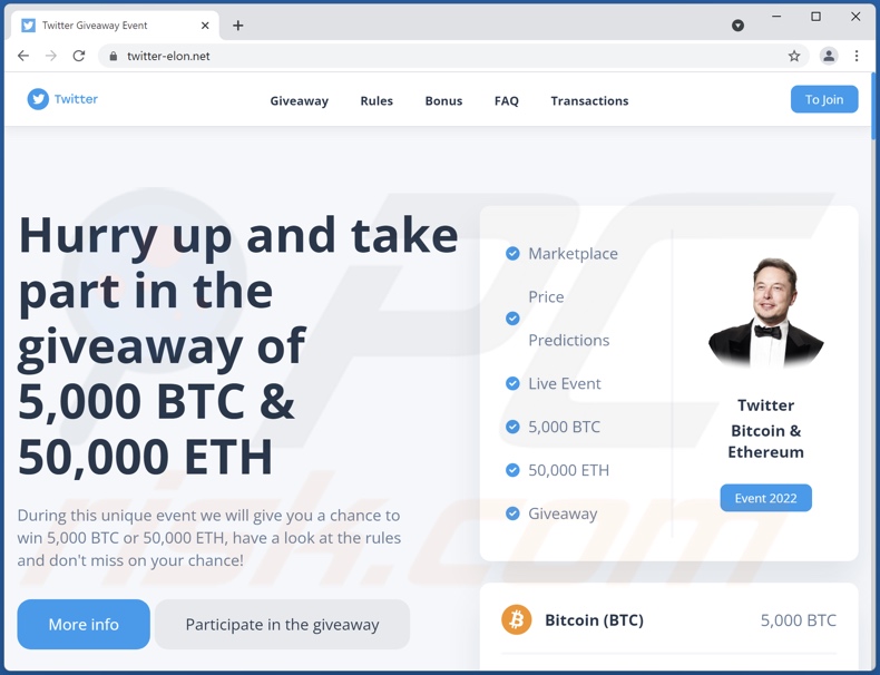 Arnaque Twitter Crypto Giveaway