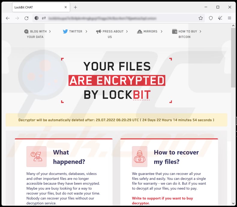 Site Web de discussion sur le rançongiciel LockBit 3.0
