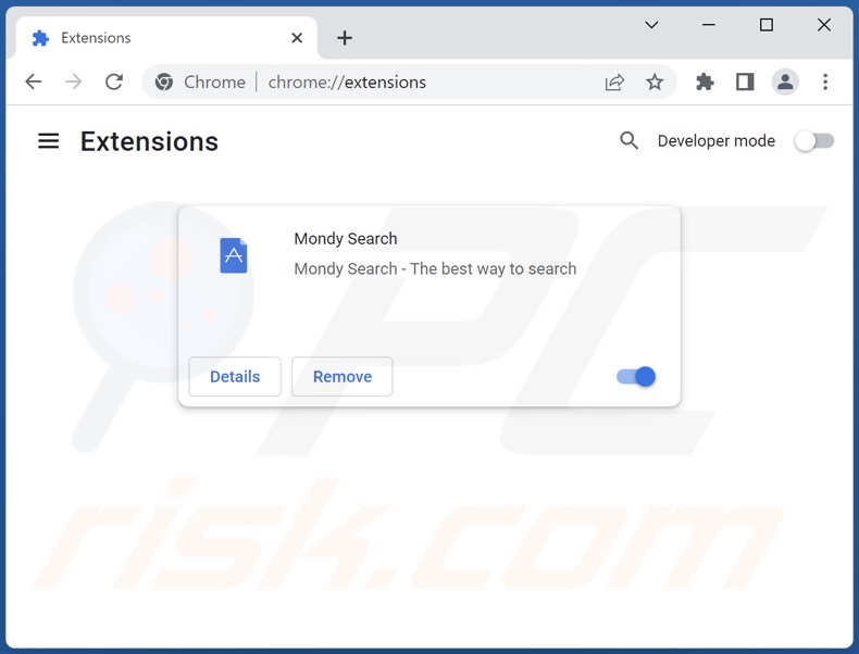 Suppression des extensions Google Chrome liées à mondysearch.com