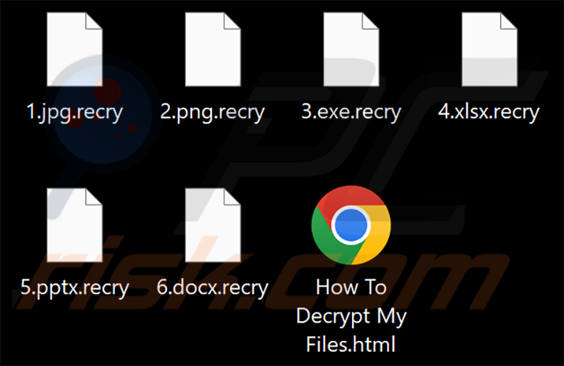 Fichiers cryptés par le ransomware NoCry (extension .recry)