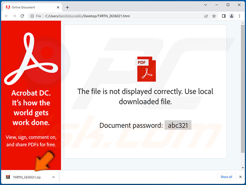 fichier html de logiciels malveillants de la calculatrice Windows utilisé pour la distribution