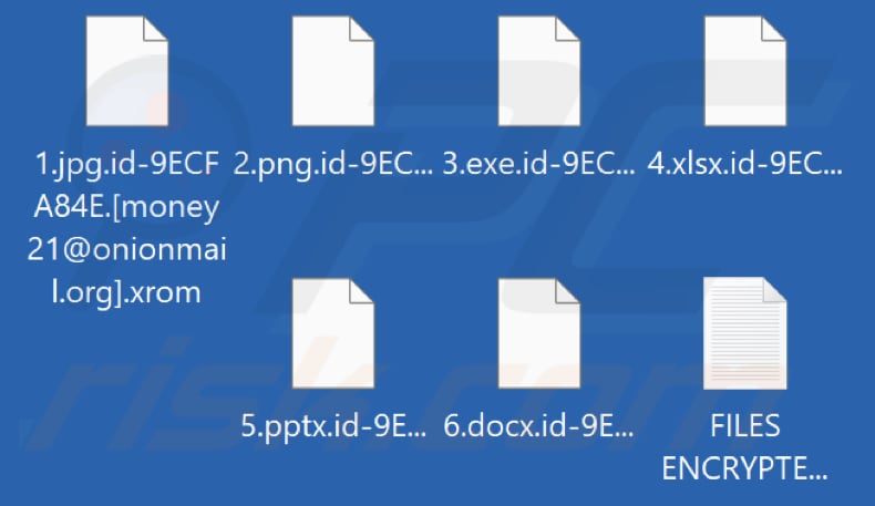 Fichiers cryptés par le rançongiciel Xrom (extension .xrom)