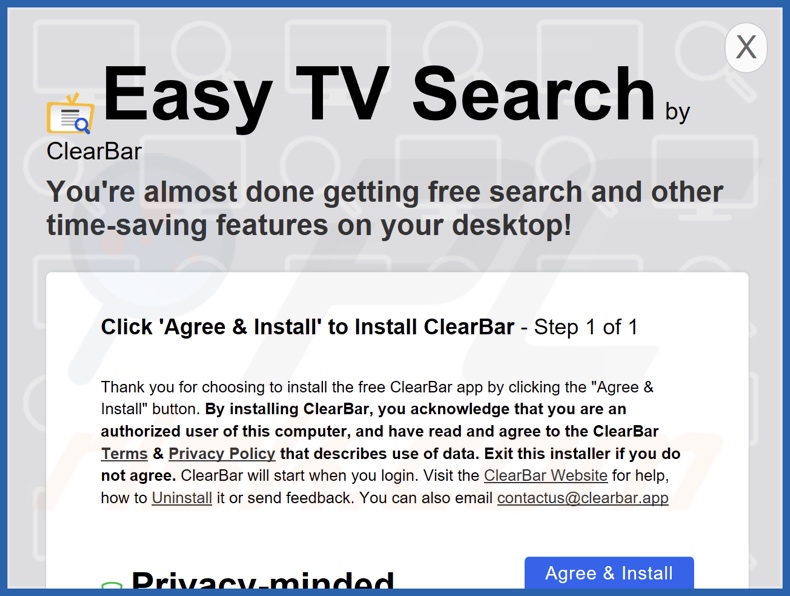 ClearBrowser adware installer