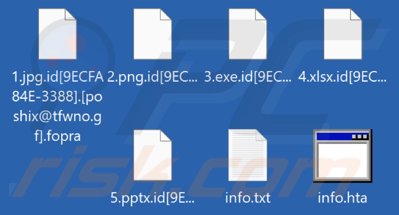 Fichiers cryptés par le rançongiciel Fopra (extension .fopra)