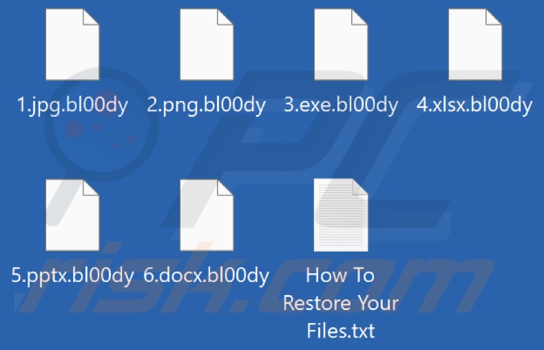 Fichiers cryptés par le rançongiciel Bl00dy (extension .bl00dy)