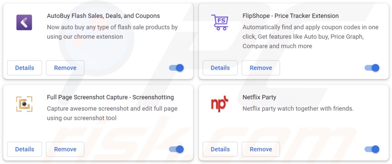 Exemples d'extensions de navigateur pour le bourrage de cookies