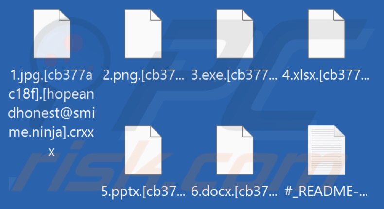Fichiers cryptés par le ransomware CRYPTCAT (extension .crxxx)