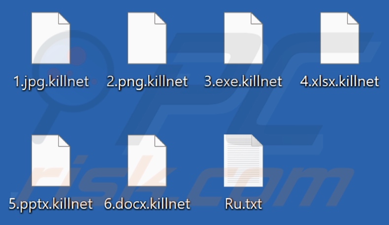 Fichiers cryptés par le ransomware Killnet (extension .killnet)