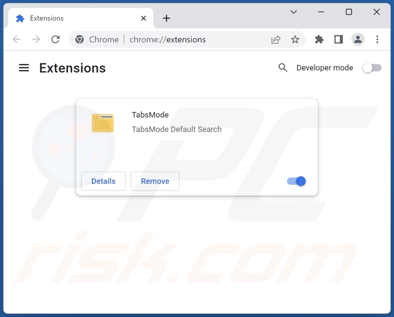 Suppression des extensions Google Chrome liées à tabsmode.xyz