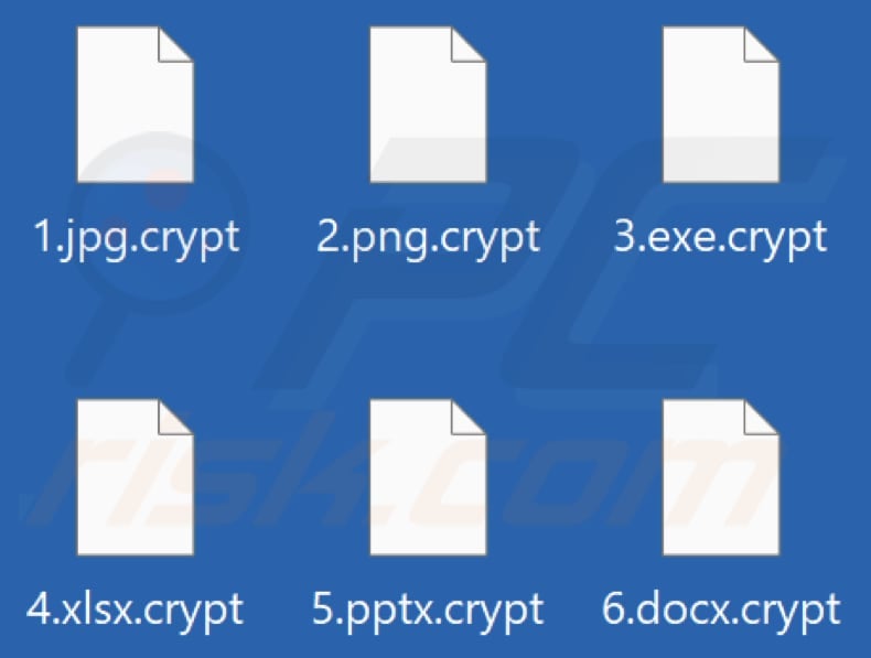 Fichiers cryptés par le rançongiciel ARCrypter (extension .crypt)