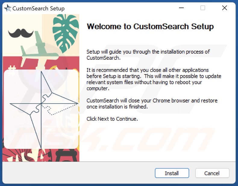 Configuration de l'installation du pirate de navigateur CustomSearch