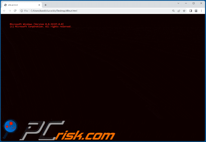 Apparition de la note de rançon D0nut ransomware (d0nut.html)