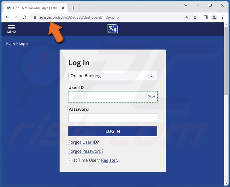 fifth third bank page d'hameçonnage
