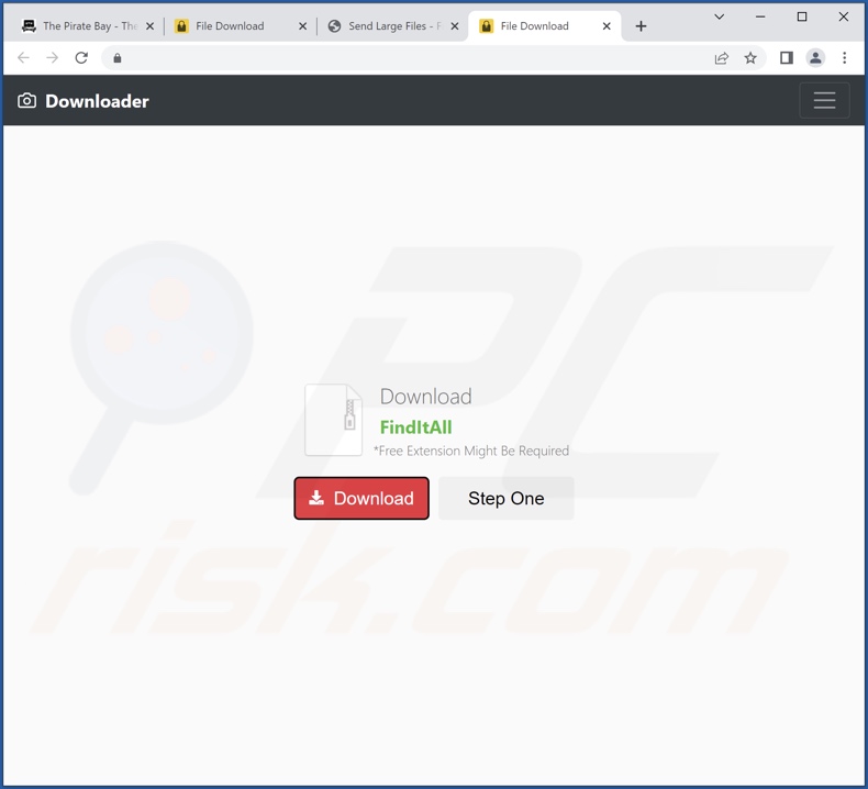 Site Web trompeur utilisé pour promouvoir le pirate de navigateur FindIt-All
