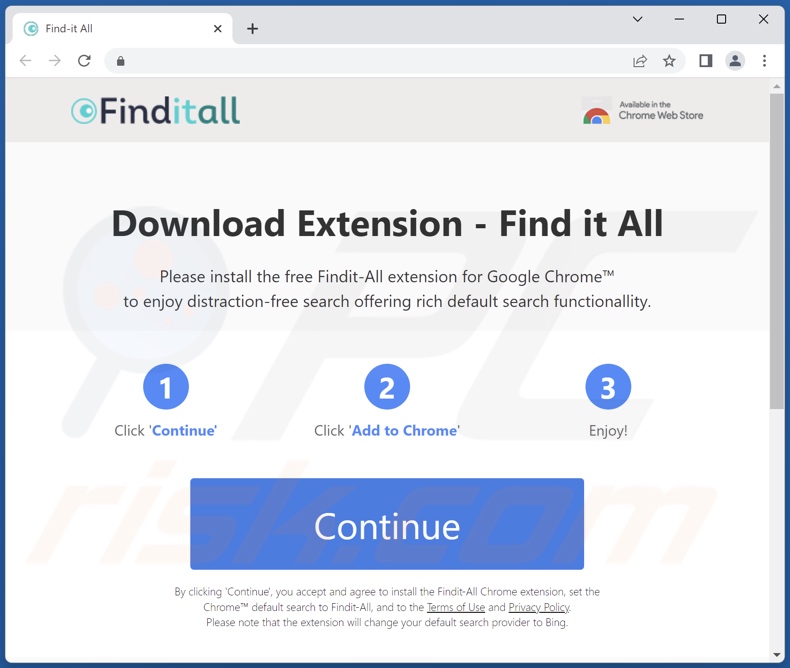 Site Web utilisé pour promouvoir le pirate de navigateur FindIt-All