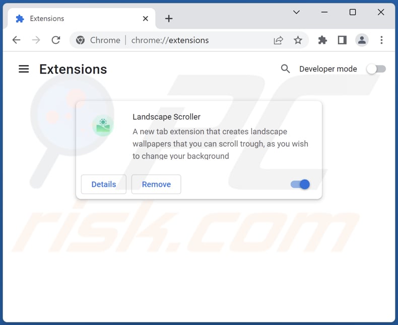 Suppression des extensions Google Chrome liées à search.landscapescroller.net