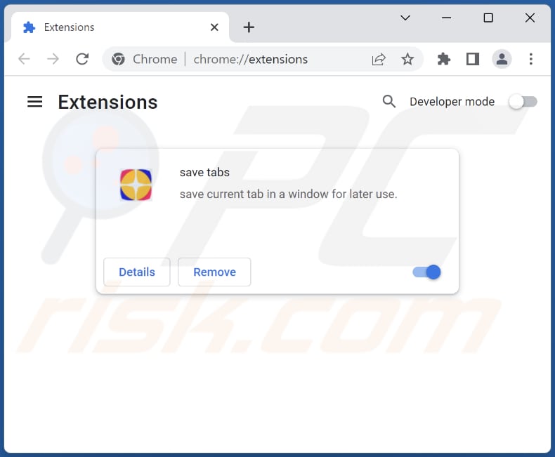 Suppression du logiciel publicitaire des onglets de sauvegarde de Google Chrome étape 2