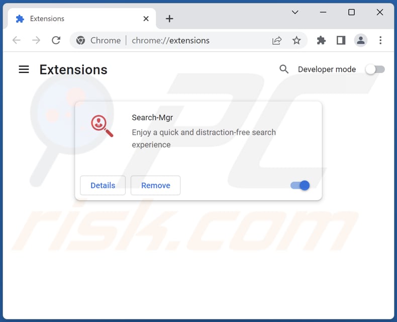 Suppression des extensions Google Chrome liées à searchmgr.online