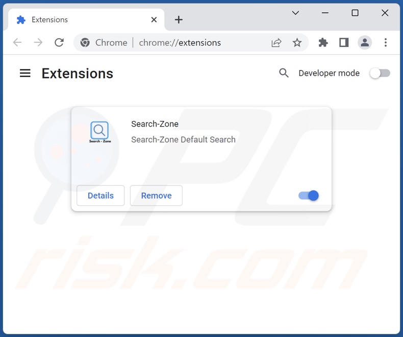 Suppression des extensions Google Chrome liées à searchzone.xyz