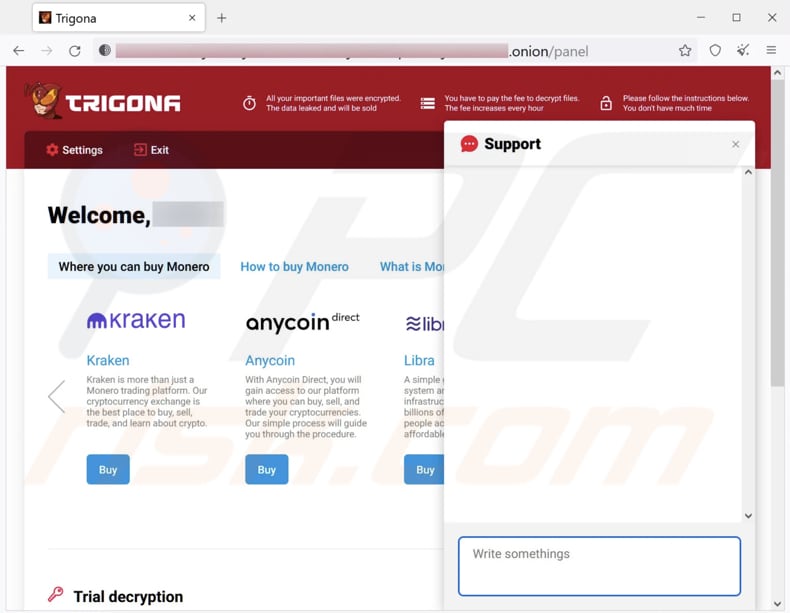 site Web trigona ransomware tor