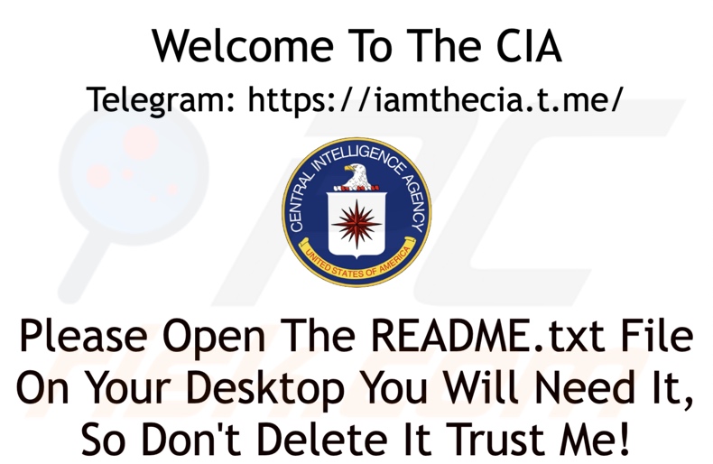 Un autre fond d'écran de variante de ransomware de la CIA