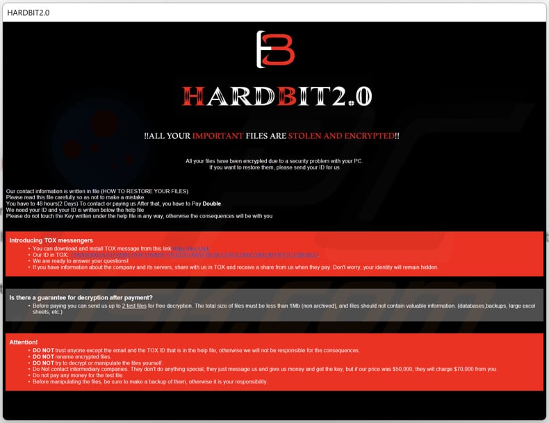 Fichier HTA du rançongiciel HARDBIT 2.0 (Help_me_for_Decrypt.hta)