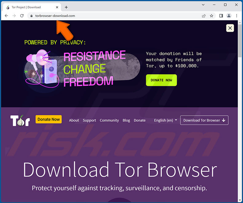 Titan Stealer-spreading faker Site de téléchargement de Tor