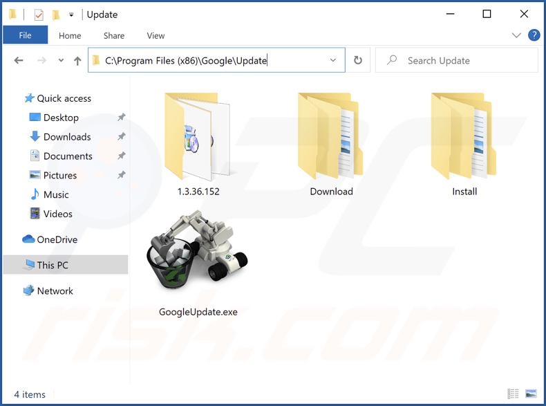 Dossier d'installation de GoogleUpdate