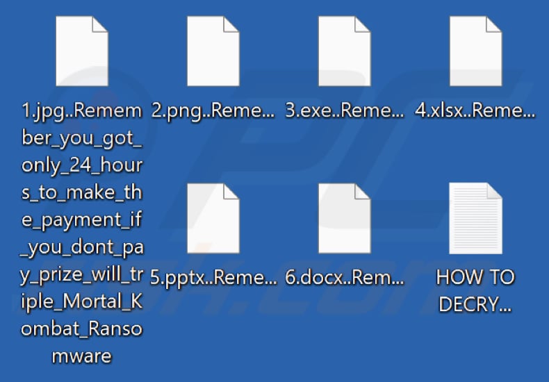 Fichiers cryptés par le rançongiciel MortalKombat (.Remember_you_got_only_24_hours_to_make_the_payment_if_you_dont_pay_prize_will_triple_Mortal_Kombat_Ransomwar extension)