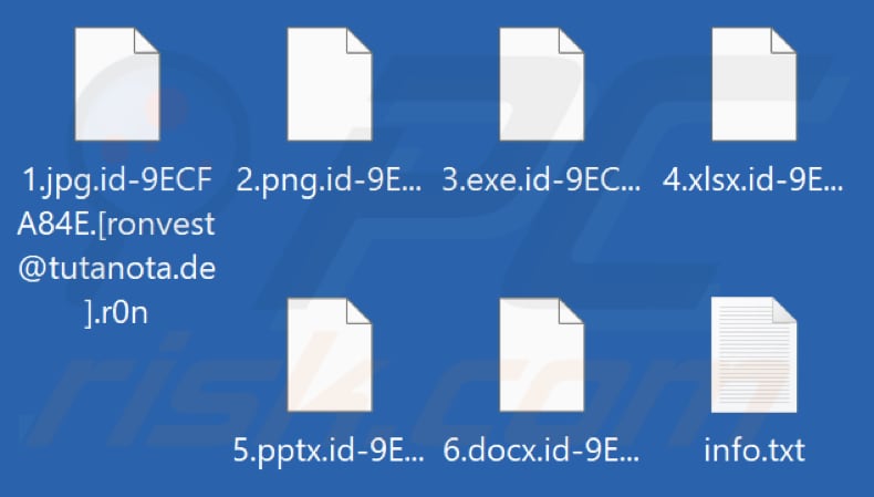 Fichiers cryptés par le rançongiciel R0n (extension .r0n)