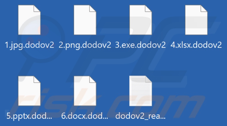 Fichiers cryptés par le ransomware DODO (extension .dodov2)