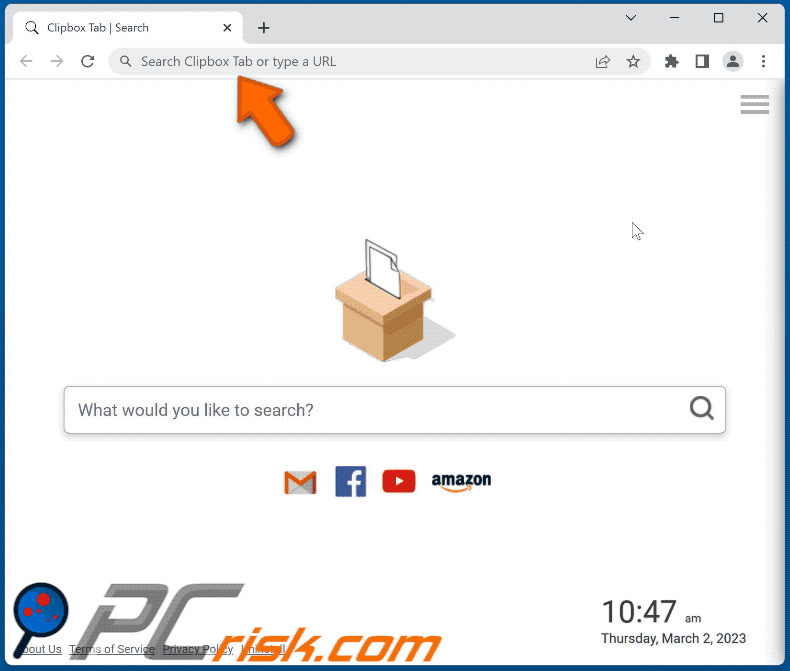 Le pirate de navigateur Clipbox Tab find.asrcgetit.com affiche les résultats de bing.com