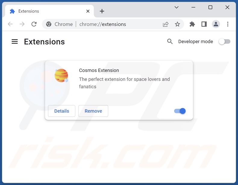 Suppression des extensions Google Chrome liées à cosmosextension.com