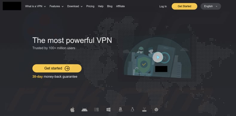 Logiciel malveillant OpcJacker faux site de téléchargement de VPN diffusant OpcJacker (source : trendmicro.com)