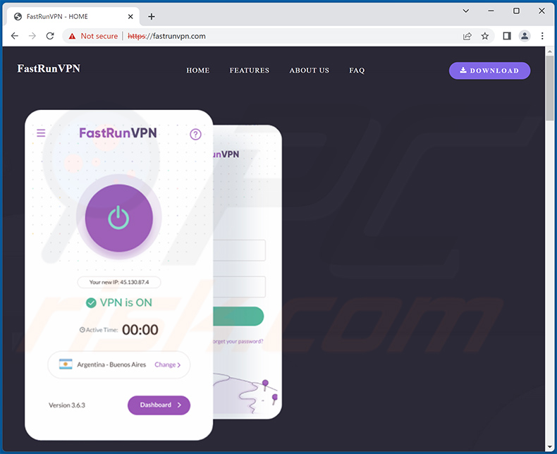 Le faux site de téléchargement FastRunVPN diffuse VenomRAT