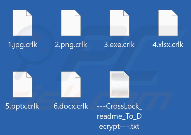 Fichiers cryptés par le rançongiciel CrossLock (extension .crlk)