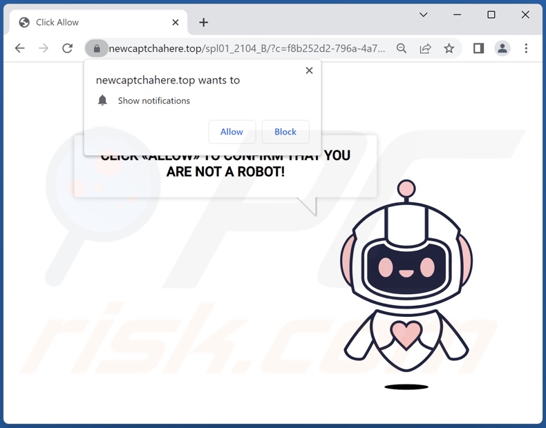 newcaptchahere[.]top pop-up redirects